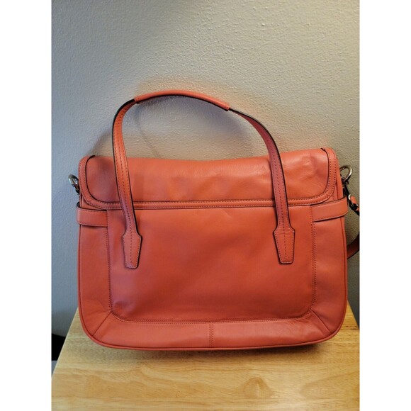 Coach Marin Taylor Leather Flap Shoulder Bag Purse Satchel Pink Salmon F26781 - Picture 9 of 16